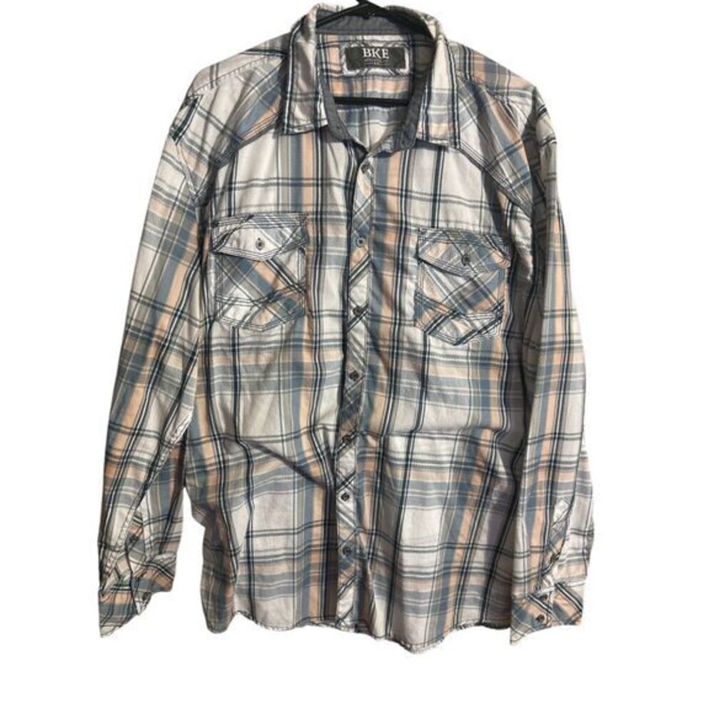 BKE Athletic Fit Metal Button‎ Wester Style  Casual shirt size XXL